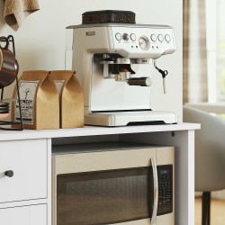 Keittiökaappi pienkoneille, lastulevy, 80 x 35 x 72,2 cm, valkoinen