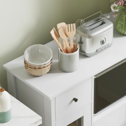 Keittiökaappi pienkoneille, lastulevy, 80 x 35 x 72,2 cm, valkoinen