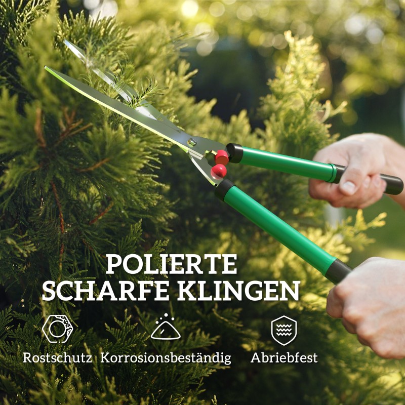 Puutarhaleikkurisetti 2-osainen, pensasleikkuri ja oksaleikkuri, metalliterät, vihreä/musta