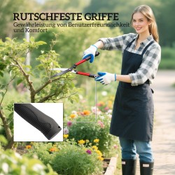 Puutarhaleikkurisetti 3-osainen, pensassakset oksaleikkuri käsisakset, terästerät, punainen/musta