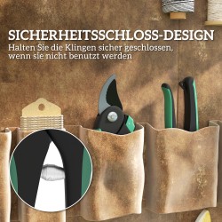 Puutarhasakset setti 2 kpl, metalli, ohitus- ja alasleikkaavat, vihreä/musta