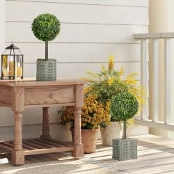 Keinokasvit ruukussa 2 kpl, UV-suojattu, sisä- ja ulkokäyttöön, 50 cm, muovi/sementti, vihreä