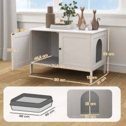 Kissan wc -kaappi / kissanvessa kaappi MDF 80 x 51 x 54 cm valkoinen