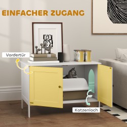 Kissan wc -kaappi / kissanvessa kaappi MDF 80 x 51 x 54 cm valkoinen