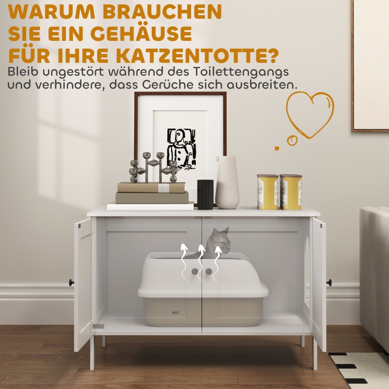 Kissan wc -kaappi / kissanvessa kaappi MDF 80 x 51 x 54 cm valkoinen