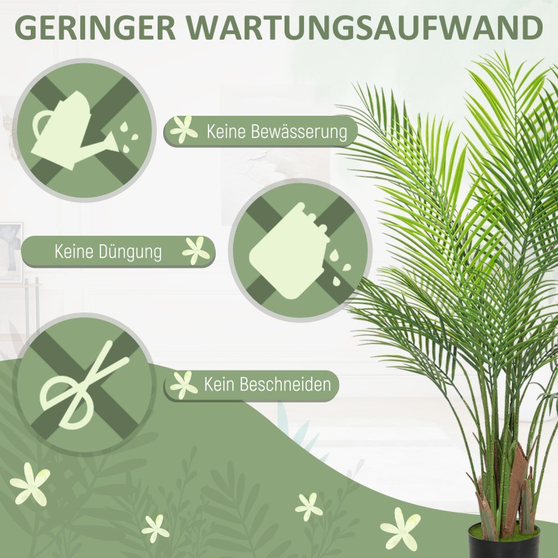 Tekopalmu ruukussa 120 cm, muovia, vihreä, sisä- ja ulkokäyttöön