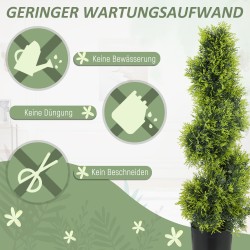 Tekosypressi spiraalin muotoinen 90 cm ruukussa, UV-suojattu muovi, vihreä