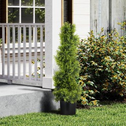 Tekosypressi spiraalin muotoinen 90 cm ruukussa, UV-suojattu muovi, vihreä