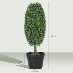 Tekokasvi ruukussa 60 cm, UV-suojattu, 2 kpl, muovi/sementti, vihreä