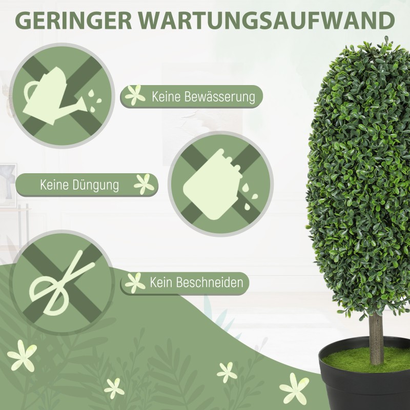 Tekokasvi ruukussa 60 cm, UV-suojattu, 2 kpl, muovi/sementti, vihreä