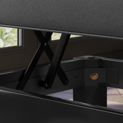 Säädettävä pianopenkki kahdelle, keinonahkaa, säilytystilalla, 105 x 37 x 48–58 cm, musta