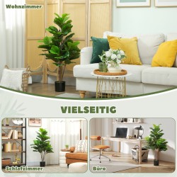 Tekoviikunapuu ruukussa 110 cm, muovi, vihreä tekokasvi sisätiloihin