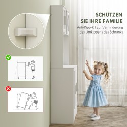 Keittiökaappi lasiovilla ja avohyllyillä, MDF/lastulevy, 108 x 35 x 180 cm, valkoinen