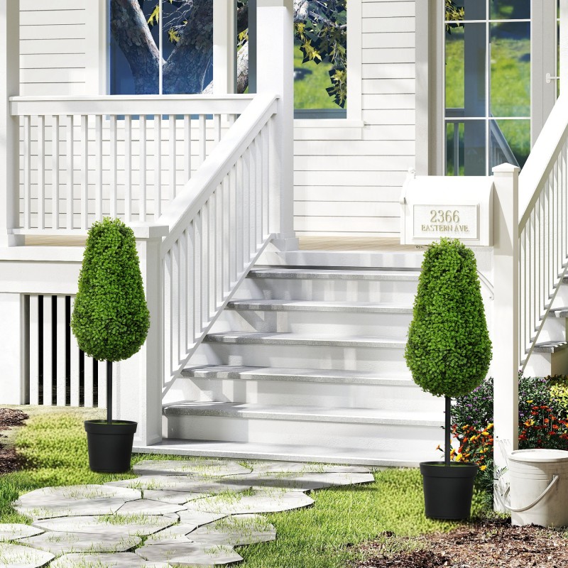 Keinotekoinen ikivihreä kasvi ruukussa 90 cm, 2 kpl, vihreä, muovi