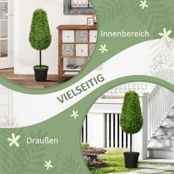 Keinotekoinen ikivihreä kasvi ruukussa 90 cm, 2 kpl, vihreä, muovi