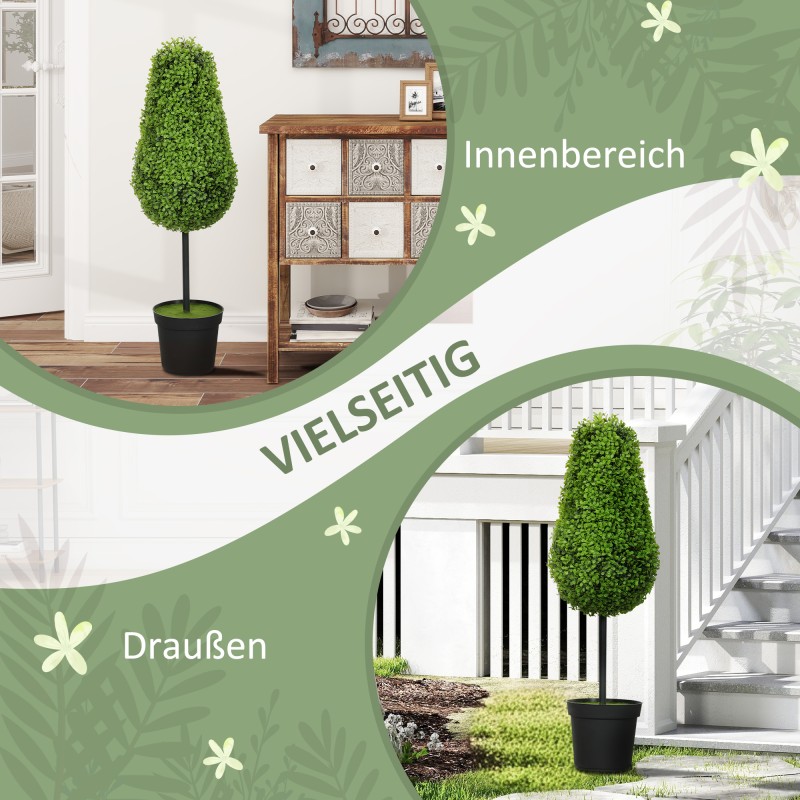 Keinotekoinen ikivihreä kasvi ruukussa 90 cm, 2 kpl, vihreä, muovi