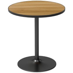 Pyöreä ruokapöytä 70 cm MDF ja metalli 2 4 hengelle tammen sävy musta