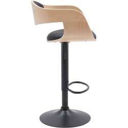 Kingston säädettävä baarijakkara puuistuimella ja jalkatuella