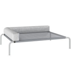 Korotettu koiran ulkosänky keskikokoisille koirille verkkokangas 110 x 75 x 30 cm vaaleanharmaa