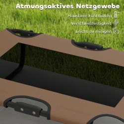 Korotettu taittuva koiranpeti teräsrungolla ja verkkokankaalla 75 x 51 x 18 cm kahvi-musta