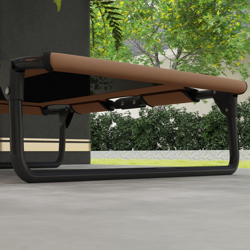 Korotettu taittuva koiranpeti teräsrungolla ja verkkokankaalla 75 x 51 x 18 cm kahvi-musta