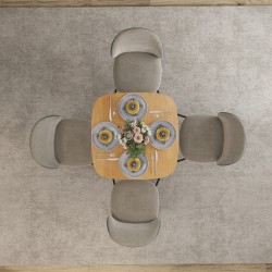 Ruokapöytä 4 hengelle kumipuuta 70 x 70 cm luonnonpuu