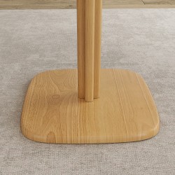 Ruokapöytä 4 hengelle kumipuuta 70 x 70 cm luonnonpuu