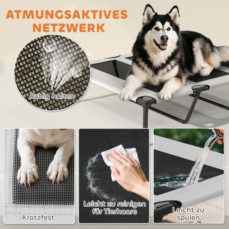 Koiran ulkopeti katoksella erittäin suurille koirille, teräsrunko, 122 x 92 x 94 cm, vaaleanharmaa