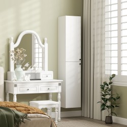 Kylpyhuoneen seinäkaappi MDF 30 x 30 x 161 cm, 6 hyllyä, valkoinen