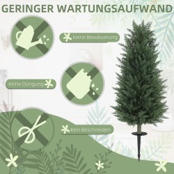 Tekokasvi sypressi 2 kpl, 100 cm, 831 lehteä, vihreä, ulko- ja sisäkäyttöön