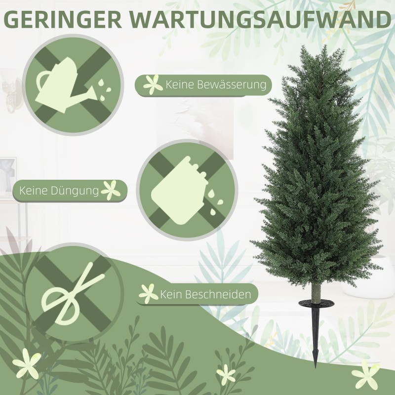 Tekokasvi sypressi 2 kpl, 100 cm, 831 lehteä, vihreä, ulko- ja sisäkäyttöön