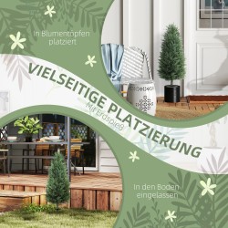 Tekokasvi sypressi 2 kpl, 100 cm, 831 lehteä, vihreä, ulko- ja sisäkäyttöön