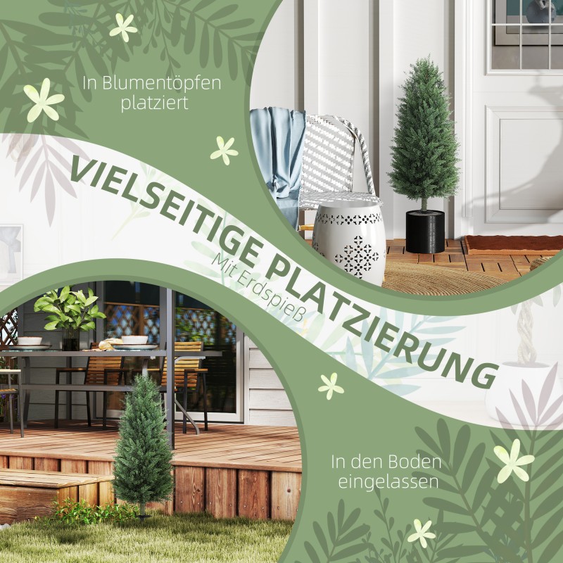 Tekokasvi sypressi 2 kpl, 100 cm, 831 lehteä, vihreä, ulko- ja sisäkäyttöön