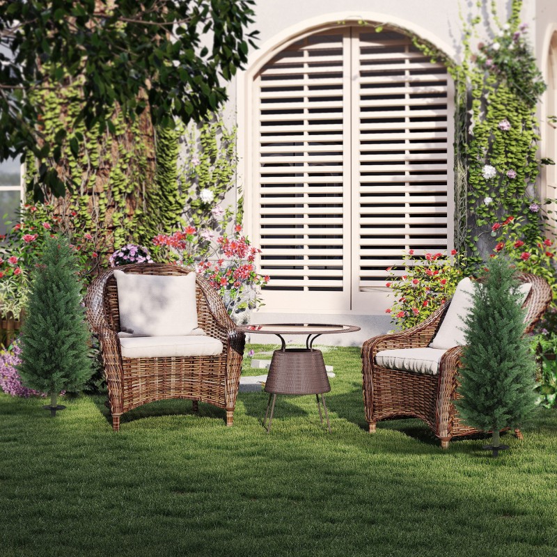 Tekokasvi sypressi 2 kpl, 100 cm, 831 lehteä, vihreä, ulko- ja sisäkäyttöön