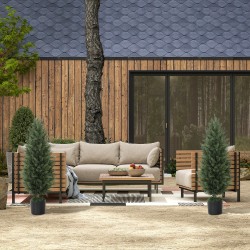 Keinotekoinen sypressi ruukussa 90 cm, UV-kestävä, 2 kpl, vihreä