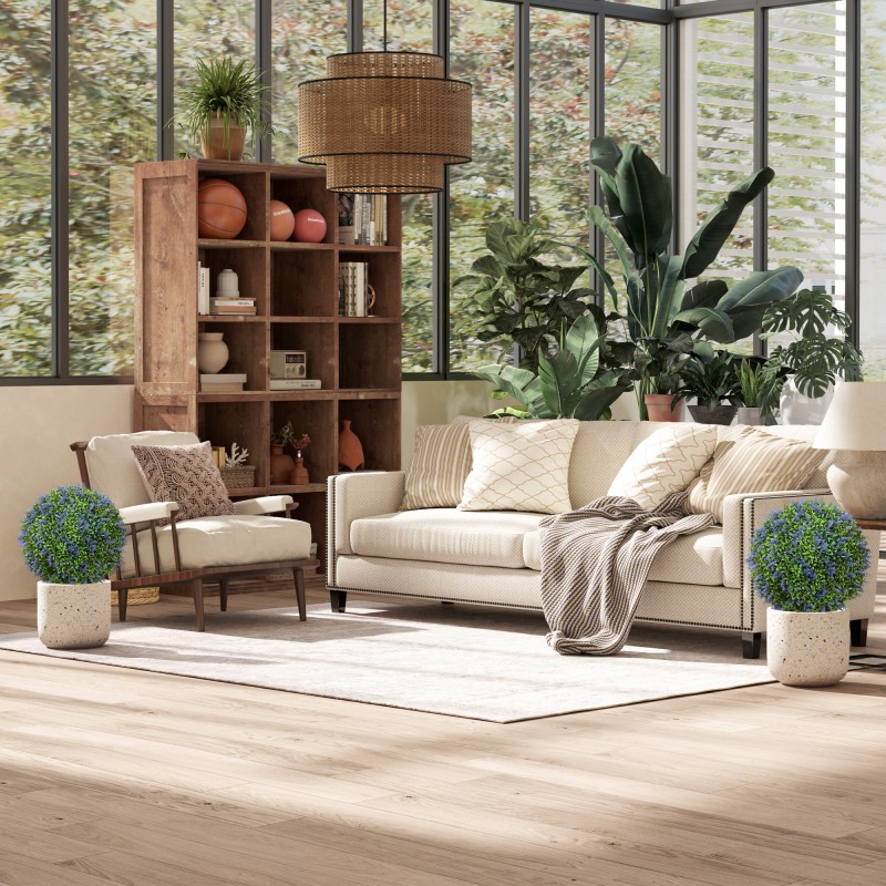 Tekolaventeli maapiikillä ulko- ja sisäkäyttöön, UV-suojattu, 2 kpl, Ø40 x 60 cm, lila-vihreä