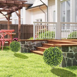 Tekokasvipallo eukalyptuslehdillä, maapiikillä, UV-suojattu, Ø40 cm, 2 kpl, vihreä