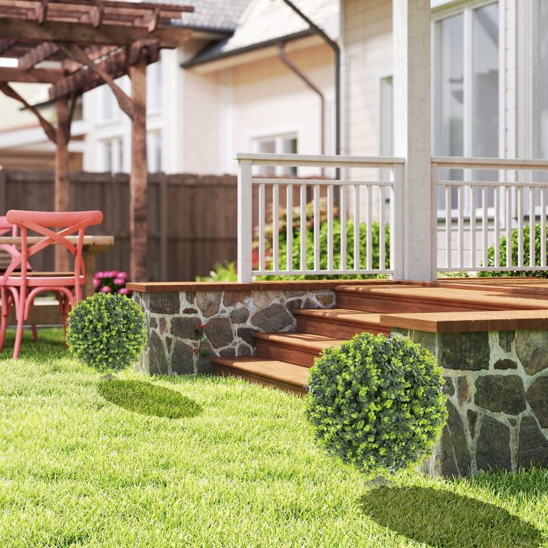 Tekokasvipallo eukalyptuslehdillä, maapiikillä, UV-suojattu, Ø40 cm, 2 kpl, vihreä