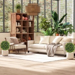 Tekokasvipallo eukalyptuslehdillä, maapiikillä, UV-suojattu, Ø40 cm, 2 kpl, vihreä