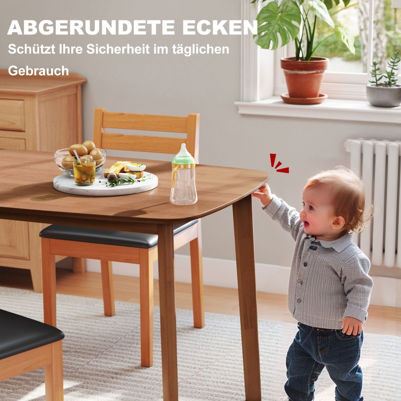 Ruokapöytä mäntypuusta 150 x 80 cm, lakattu, vaaleanruskea