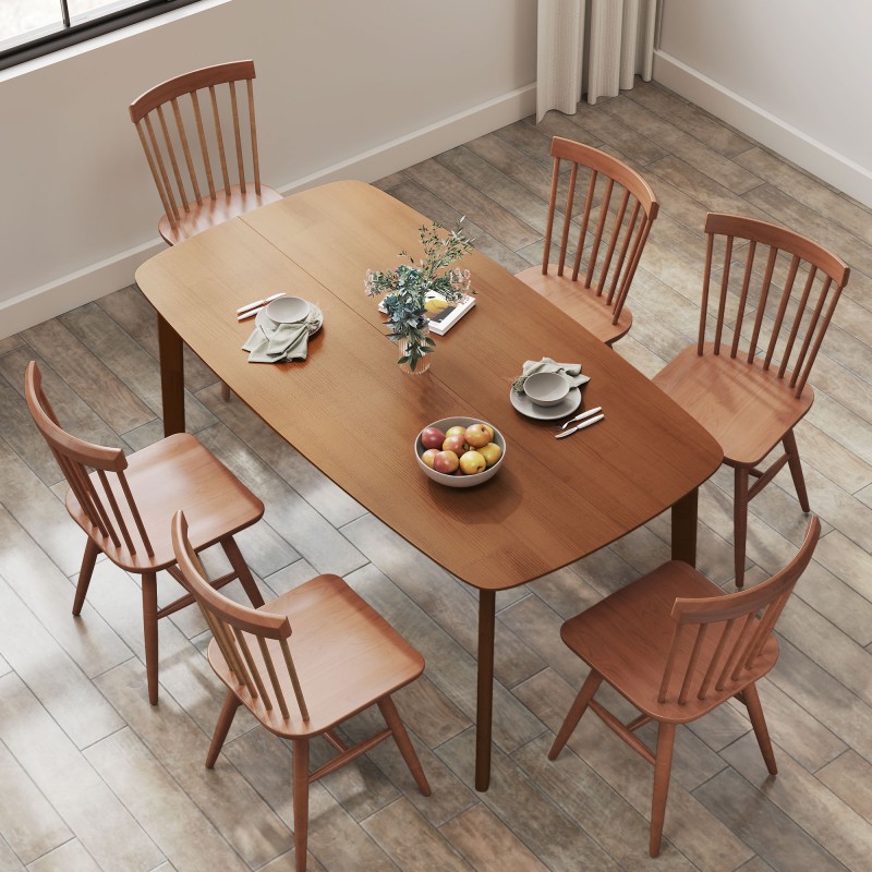 Ruokapöytä mäntypuusta 150 x 80 cm, lakattu, vaaleanruskea