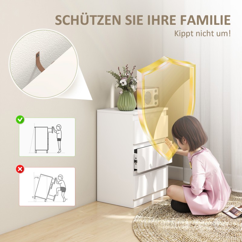 Yöpöytäsetti makuuhuoneeseen, MDF, 40x30x59,5 cm, 2 kpl, valkoinen