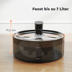 Kissan juoma-automaatti 7 l, ruostumaton teräs, hiljainen pumppu, LED-näyttö, musta/hopea