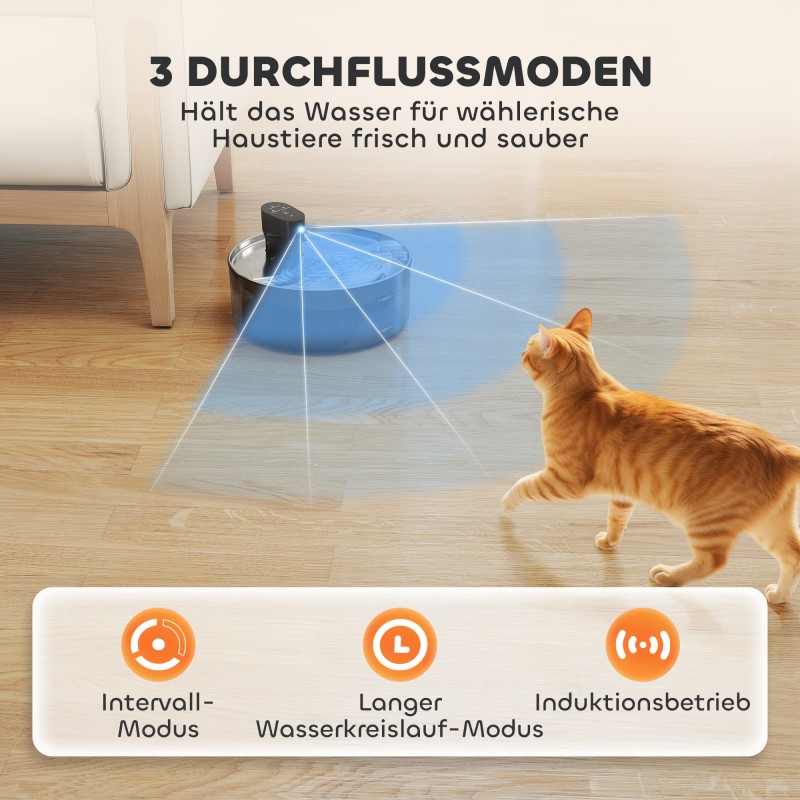 Kissan juoma-automaatti 7 l, ruostumaton teräs, hiljainen pumppu, LED-näyttö, musta/hopea