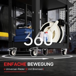 Työkalukärry 2-tasoinen rullaava PP-muovia 102,6 x 43,5 x 84,5 cm musta