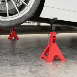 Auton korjauspukki 3 t, teräs, säädettävä 29–41,8 cm, 2 kpl, punainen/musta