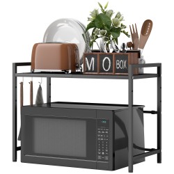 Mikroaaltouunihylly keittiöön säädettävä metalli 39 5 64 cm 40 cm korkeus musta