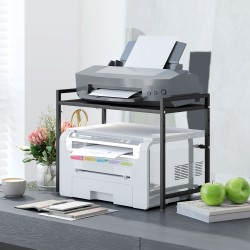 Mikroaaltouunihylly keittiöön, säädettävä metalli 39,5–64 cm, 40 cm korkeus, musta