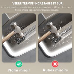 LED-kylpyhuonepeili Bluetoothilla 90 x 70 cm, huurteenesto, säädettävä valo, hopea