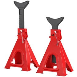 Akselipukit autolle teräs 6 t per pukki korkeussäädettävä 37 5 59 2 cm 2 kpl punainen musta